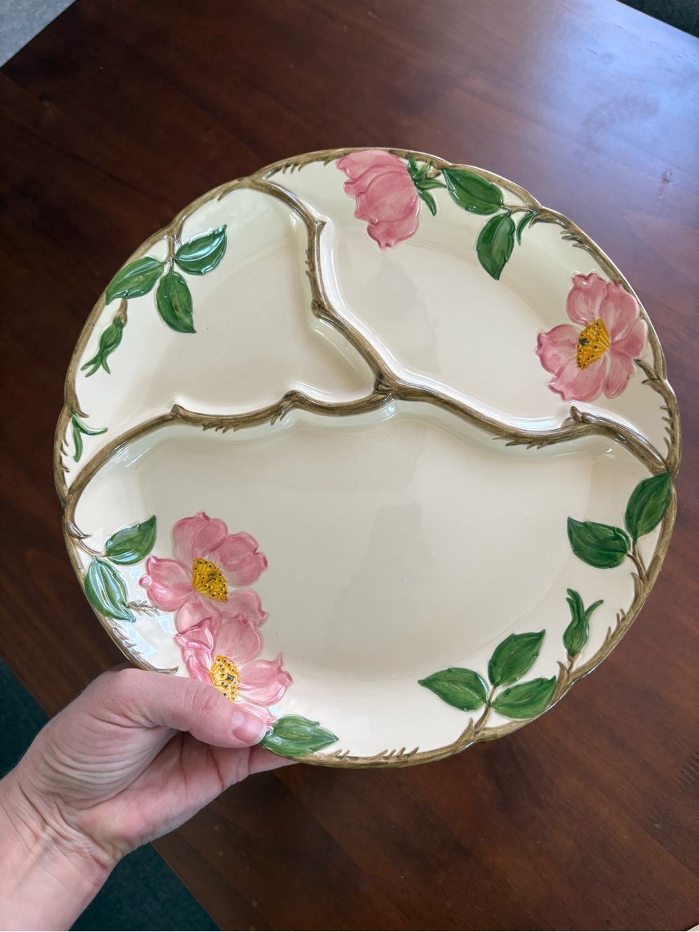 VTG Franciscan Desert Rose divided grill plate 40s 50s California
